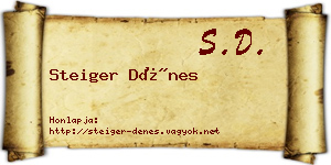 Steiger Dénes névjegykártya